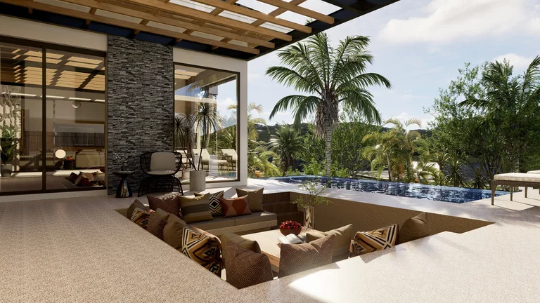KA Villa: Outdoor terrace and seating