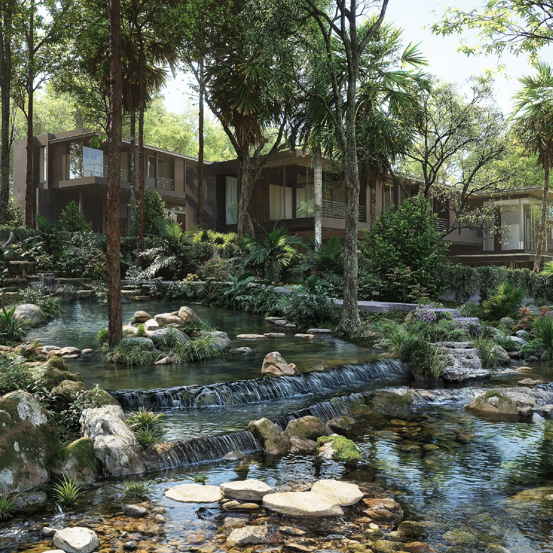 ANANN Villas: Landscaped outdoor area