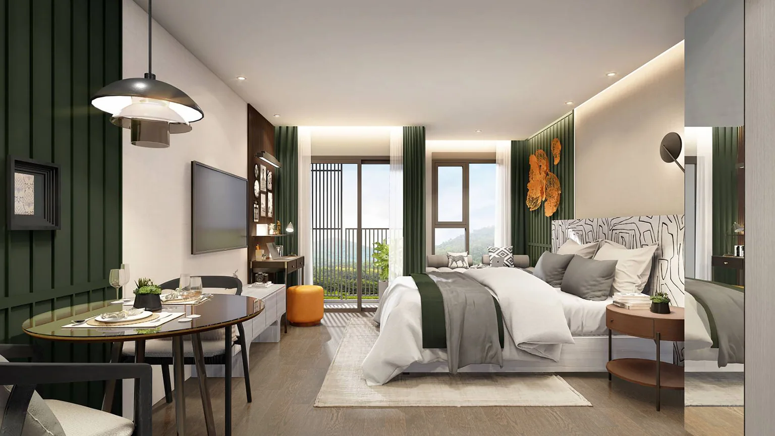 Origin Kathu: Open-plan sleeping and living area