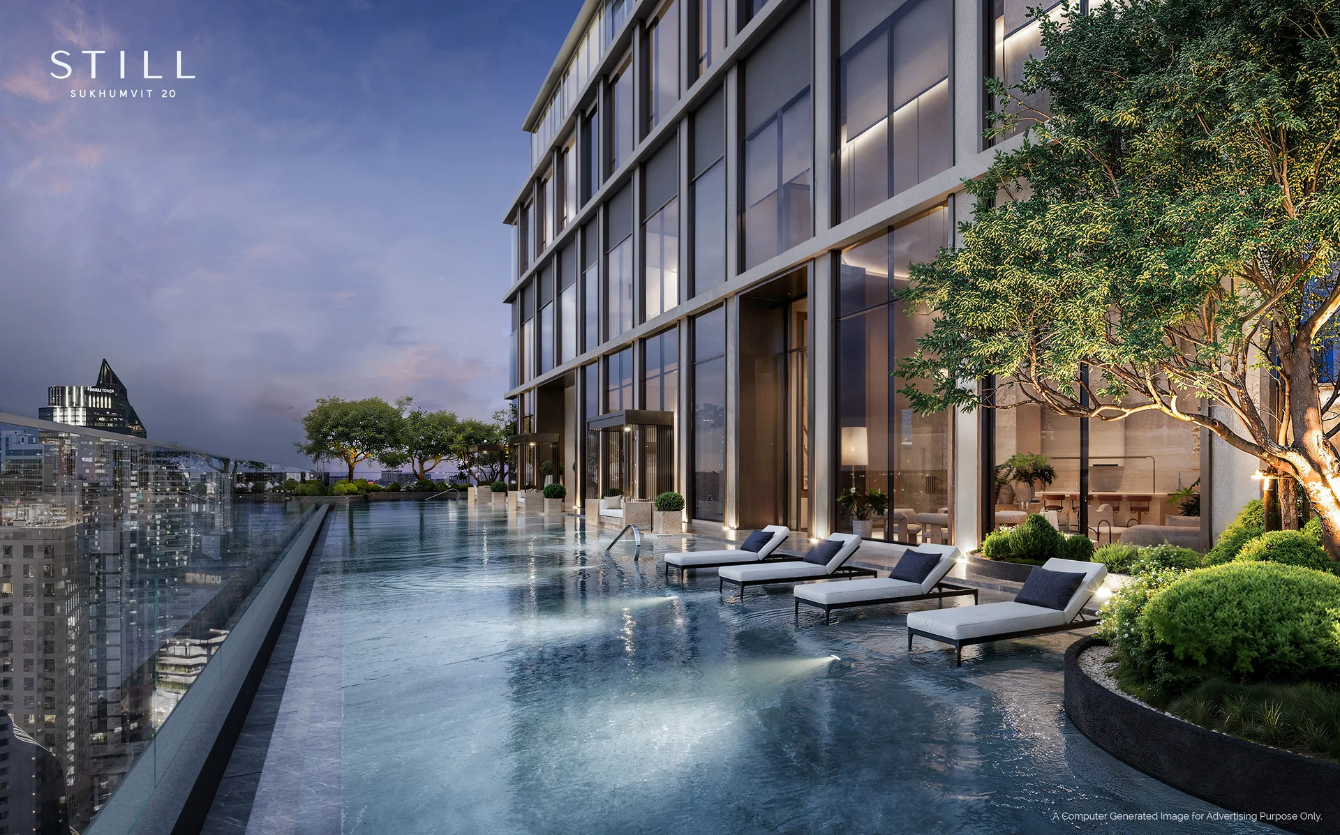 Architectural rendering of the planned shared swimming pool.